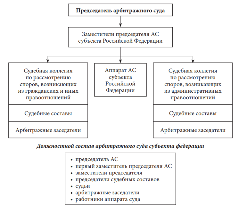 Арбитражные суды округов постановление. Состав арбитражного суда субъекта РФ схема. Схема структура арбитражных судов субъектов РФ. Структура суд системы субъекта РФ. Арбитражные суды субъектов РФ состав.